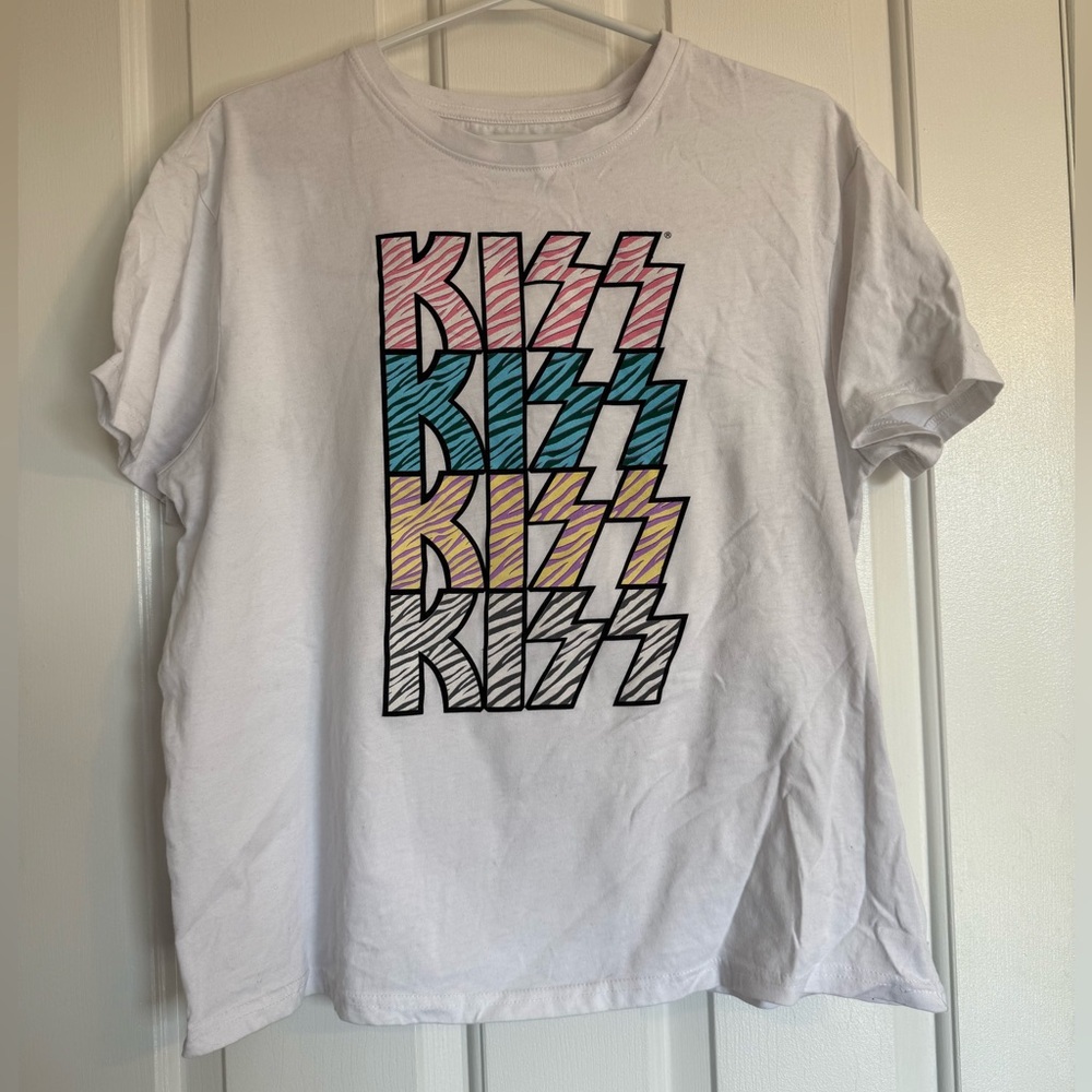 KISS Graphic Tee - White with Multicolor KISS - Women’s Sz XL